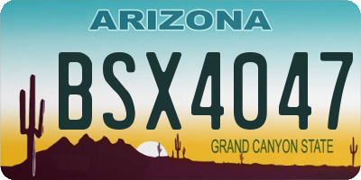 AZ license plate BSX4047