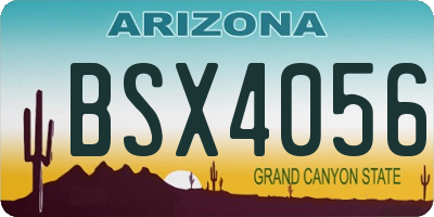 AZ license plate BSX4056