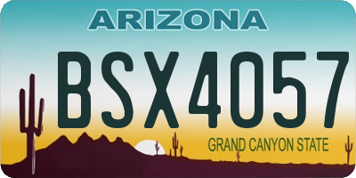 AZ license plate BSX4057