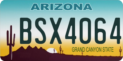 AZ license plate BSX4064