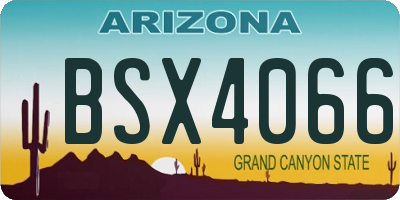 AZ license plate BSX4066
