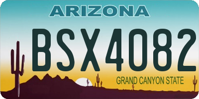 AZ license plate BSX4082