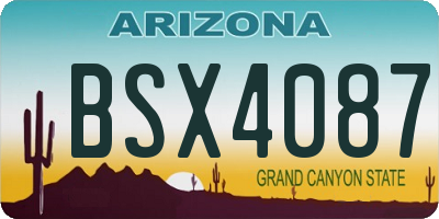 AZ license plate BSX4087