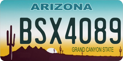 AZ license plate BSX4089