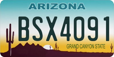 AZ license plate BSX4091