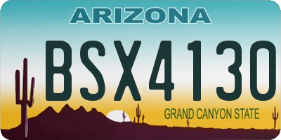 AZ license plate BSX4130