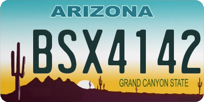 AZ license plate BSX4142