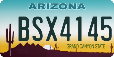 AZ license plate BSX4145