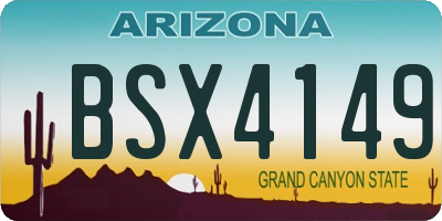 AZ license plate BSX4149