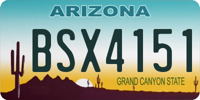 AZ license plate BSX4151