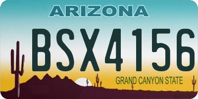 AZ license plate BSX4156