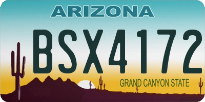 AZ license plate BSX4172