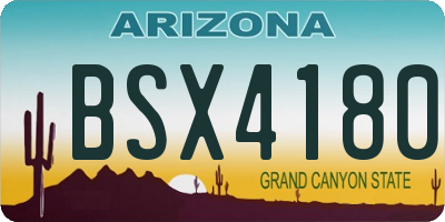 AZ license plate BSX4180