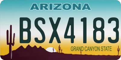 AZ license plate BSX4183
