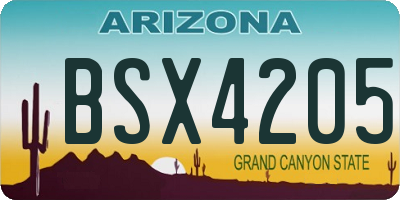 AZ license plate BSX4205