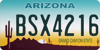 AZ license plate BSX4216