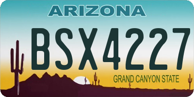 AZ license plate BSX4227