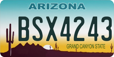 AZ license plate BSX4243