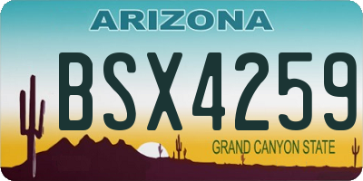 AZ license plate BSX4259