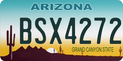 AZ license plate BSX4272