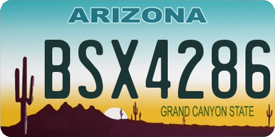 AZ license plate BSX4286