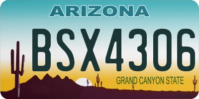 AZ license plate BSX4306