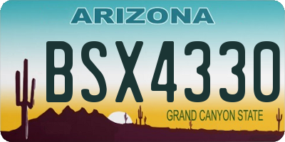 AZ license plate BSX4330