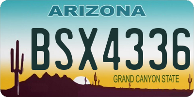 AZ license plate BSX4336