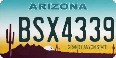 AZ license plate BSX4339