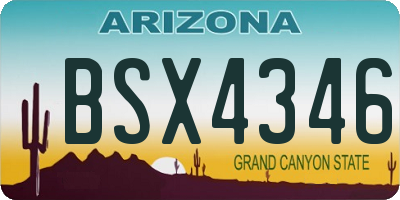 AZ license plate BSX4346