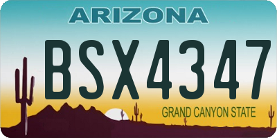 AZ license plate BSX4347