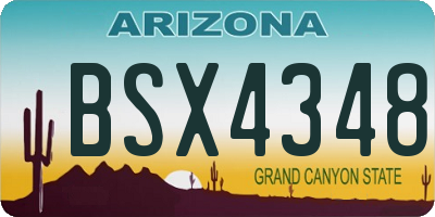 AZ license plate BSX4348