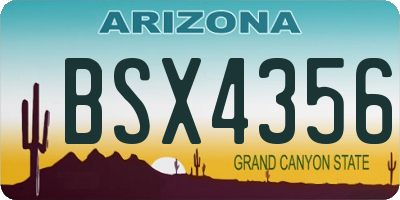 AZ license plate BSX4356