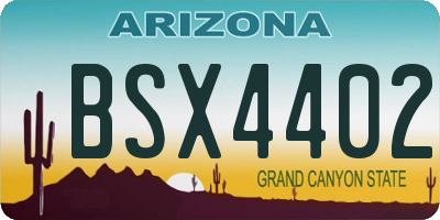 AZ license plate BSX4402