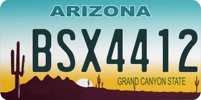 AZ license plate BSX4412