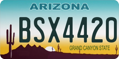 AZ license plate BSX4420