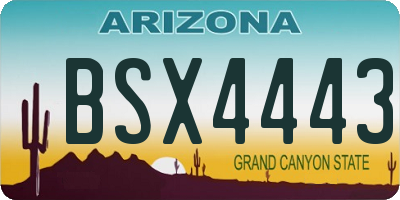 AZ license plate BSX4443