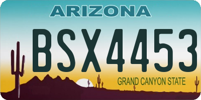 AZ license plate BSX4453