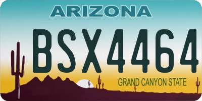 AZ license plate BSX4464