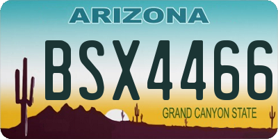 AZ license plate BSX4466