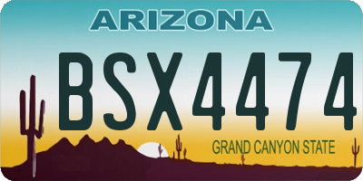 AZ license plate BSX4474