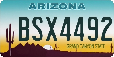 AZ license plate BSX4492