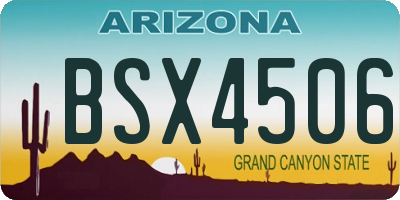 AZ license plate BSX4506