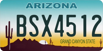 AZ license plate BSX4512