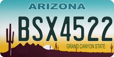 AZ license plate BSX4522