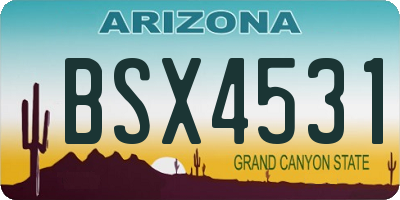 AZ license plate BSX4531