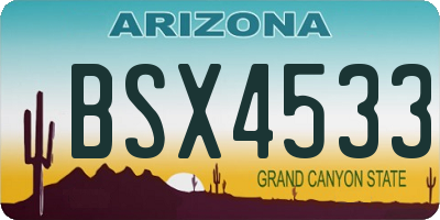 AZ license plate BSX4533