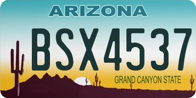 AZ license plate BSX4537