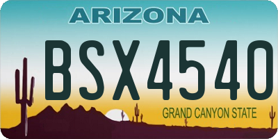 AZ license plate BSX4540