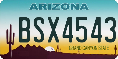 AZ license plate BSX4543